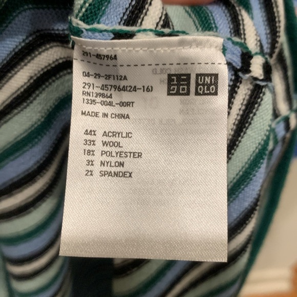 MARNI x UNIQLO collab Merino Blend Sleeveless Knitted Dress blue pink stripe S - Picture 11 of 12